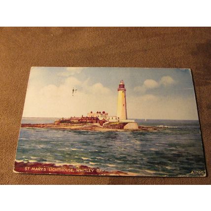 Valentines Postcard - St Mary's Lighthouse, Whitley Bay - Artist EW Trick A1760