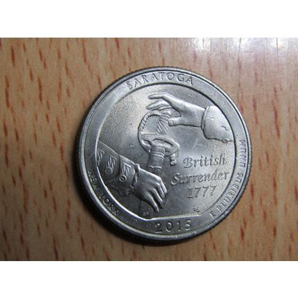 2015p USA Saratoga $1/4 Quarter Coin