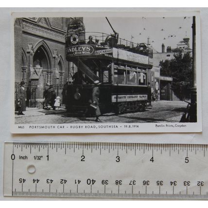 c.1960s postcard Portsmouth Car, Rugby Road, Southsea 19.8.1914