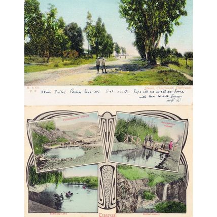 Christiana Street Transvaal 2x Old South Africa Postcard s