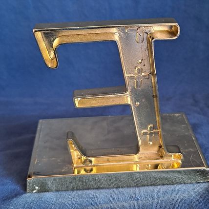 Gold Colored Metal LETTER E Christmas STOCKING HANGER Holder Mantel Hook Holiday