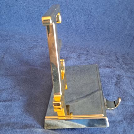 Gold Colored Metal LETTER E Christmas STOCKING HANGER Holder Mantel Hook Holiday