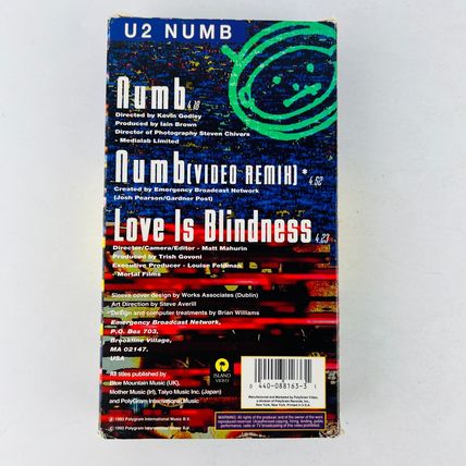 U2 - Numb VHS Video Tape Bono Adam Clayton Edge