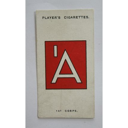 1925 Players Army Corps & Divisional Signs No. 92, 1st Corps