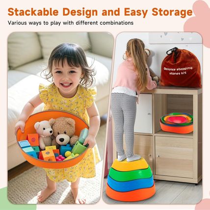 Stepping Stones for Kids - 5Pcs Durable Non-Slip Toddler Stepping Stones for Pro
