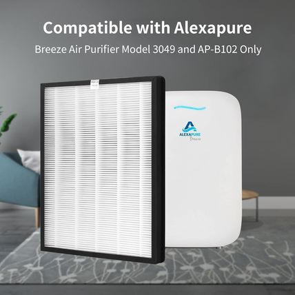 4 Sets True HEPA Replacement Filters for Alexapure Breeze AP-B102 and 3049 Air C