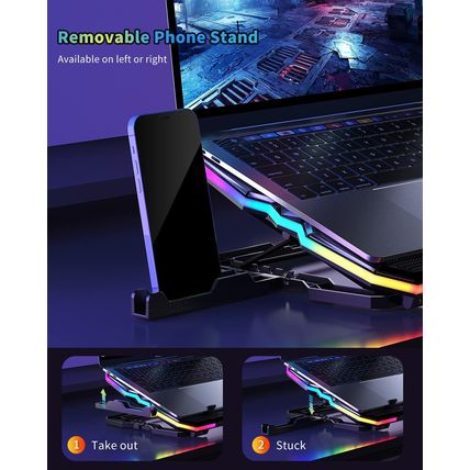 Keibn Upgrade Laptop Cooling Pad A13,RGB Lights Laptop Cooler 6 Fans for up to 1