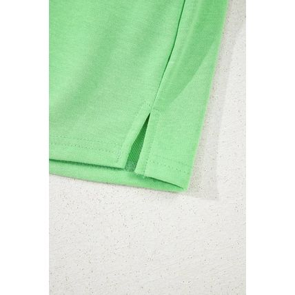 Light Green French Terry Drawstring Mini Skort with Pockets