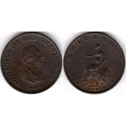 Great Britain. George III. Farthing 1799. dy23362