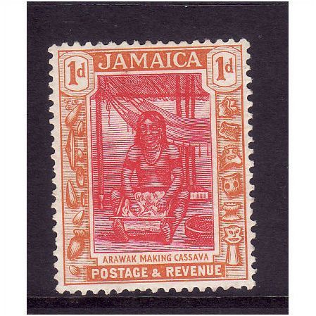 Jamaica 1922 1d Carmine and Orange Sg 92 m mint