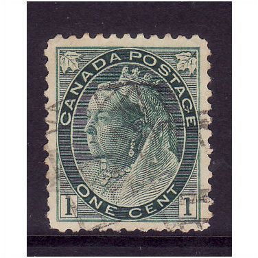 CANADA 1898 1c DEEP GREEN SG 152 FINE USED #3