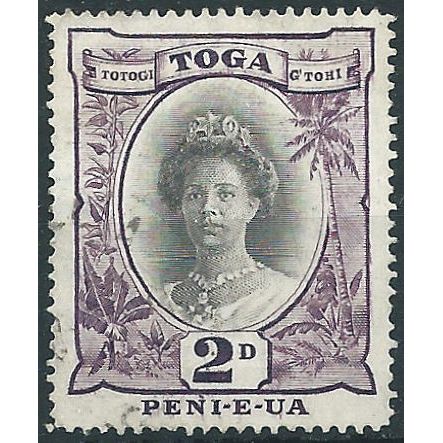 Tonga 1942 SG76 2d Black & Purple Very Fine Used . . ..