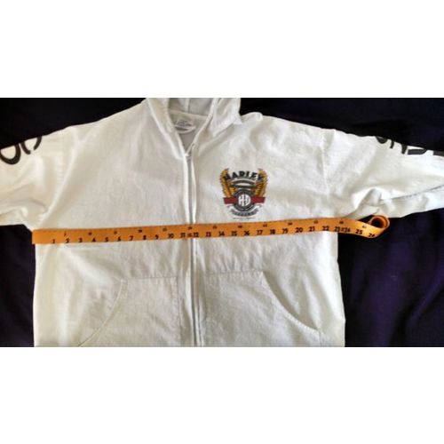 Harley Davidson Cozumel souvenir white cotton hoodie zip front Large US size L