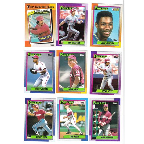 1990 Topps Philadelphia Phillies team set w/traded 32 cards- Schmidt, Kruk