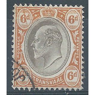 Transvaal 1902 SG250 6d Black & Orange-Brown Very Fine Used .. .