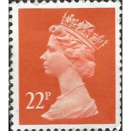 GB, Queen Elizabeth Machin, flame 1990, 22p, #3
