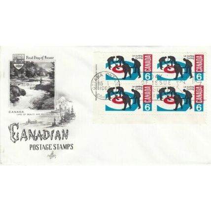 Canada 1969 Curling Block of 4 FDC Ottawa cancel Unaddressed VGC