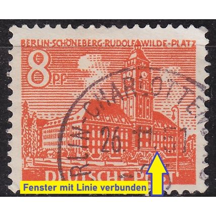 GERMANY BERLIN [1949] MiNr 0046 I ( O/used ) [04] Architektur Plattenfehler