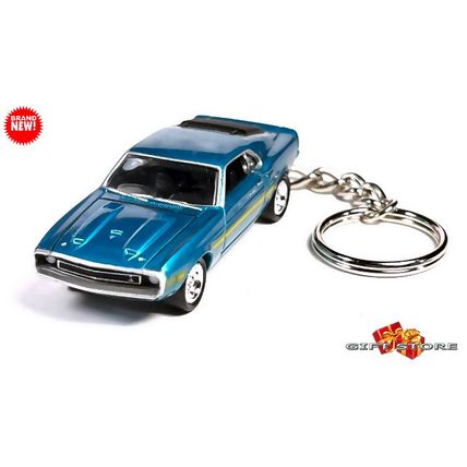 VERY RARE KEYCHAIN TURQUOISE 69 FORD MUSTANG SHELBY GT350 ❤️GREAT GIFT❤️