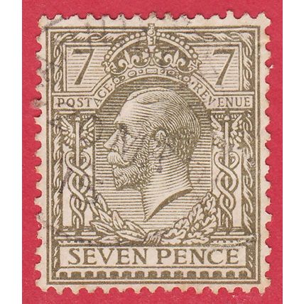 GB KGV 1917 7d SAGE GREEN SG389 GU