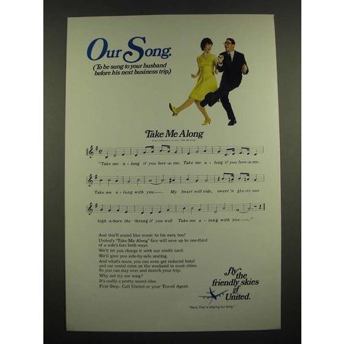 1967 United Airlines Ad - Our Song to be Sung To Your Husband