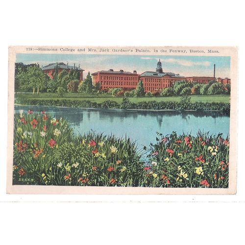 SIMMONS COLLEGE, IN THE FENWAY, BOSTON, MASSACHUSETTS USA used postcard =