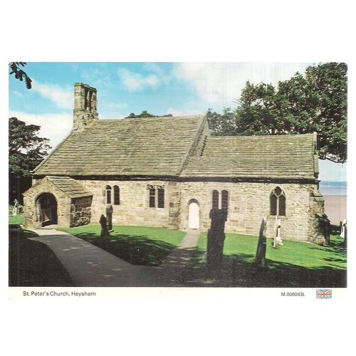 ST. PETER'S CHURCH, HEYSHAM unused postcard by Dennis 1989 =