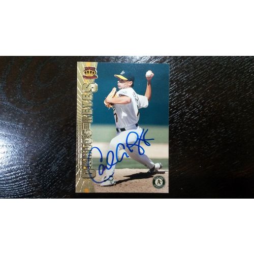 1997 Pacific Card # 175 Carlos Reyes W/ Autograph Oakland Athletics