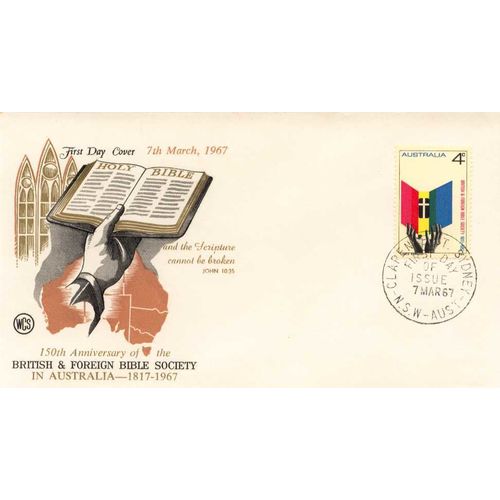1967 British & Foreign Bible Society "Wesley/WCS" FDC 7-3-67 [Clarence St]