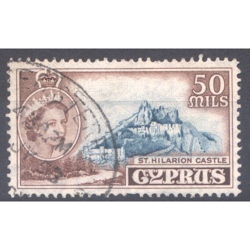 Cyprus 1955 - SG183 - 50c blue & brown - St. Hilarion Castle - used