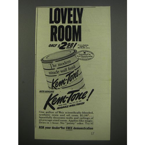 1945 Kem-Tone Paint Ad - Lovely room