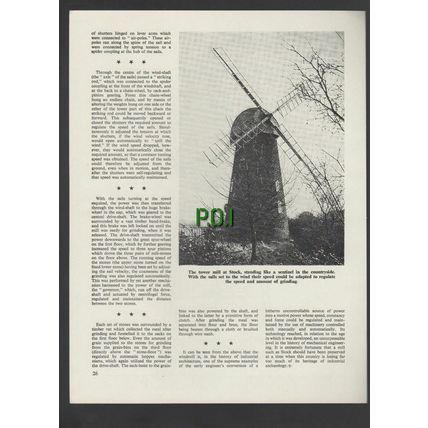 (5305) Stock Windmill Ingatestone Essex - 1969 Article