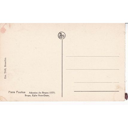 Pierre Pourbus Adoration of Bergers Notre Dame Church Bruges Postcard Unused VGC