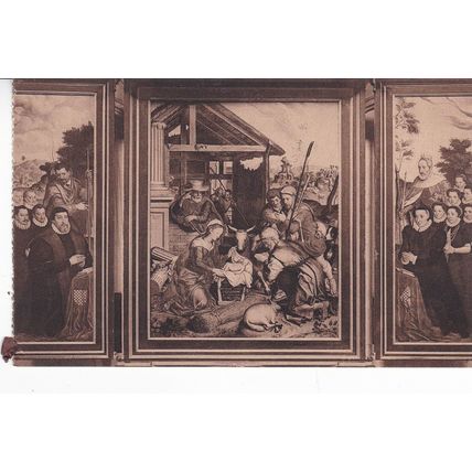 Pierre Pourbus Adoration of Bergers Notre Dame Church Bruges Postcard Unused VGC