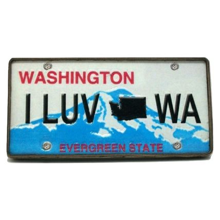 I Luv Washington Wood License Fridge Magnet