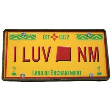 I Luv New Mexico Wood License Fridge Magnet