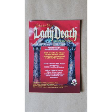 Lady Death All-Chromium Base trading Card # 66 (C) 1994 Chaos Krome comics