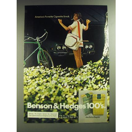 1974 Benson & Hedges 100's Cigarettes Ad - America's Favorite Cigarette Break