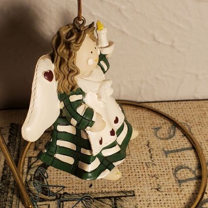 Vintage 80's Angel Lady Ornament - Holding Candle