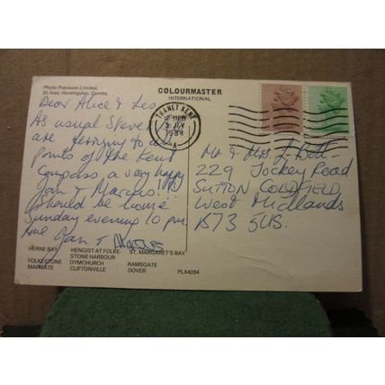 multiview, KENT COAST used postcard by Colourmaster 1984 pm =