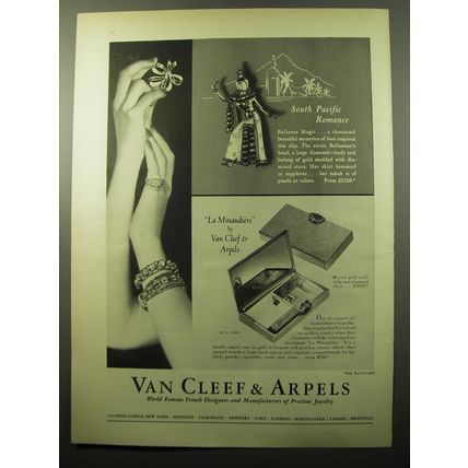 1950 Van Cleef & Arpels Advertisement - Balinese Magic Clip, La Minaudiere Case
