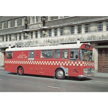 Headquarters Control Unit Fire Engine Brigade Postcard