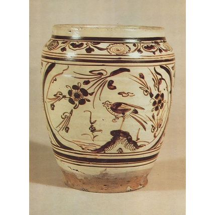 Antique Chinese Jar China Bird Patterns 14th Century Postcard