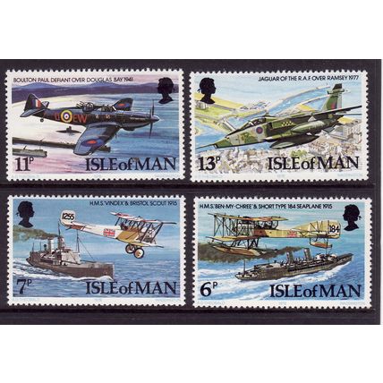 ISLE OF MAN 1978 ROYAL AIR FORCE SG 107 / 110 4 VALS U/M MINT #3