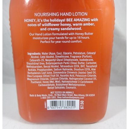 Bath & Body Works Nourishing Hand Lotion 8 oz Bee Amazing Honey Sandalwood