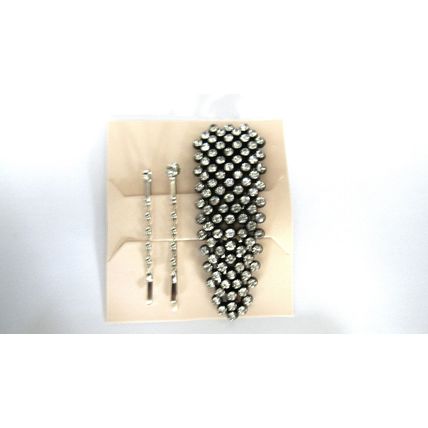 Crystal snap clip hair barrette with bobby pins for fine thin hair