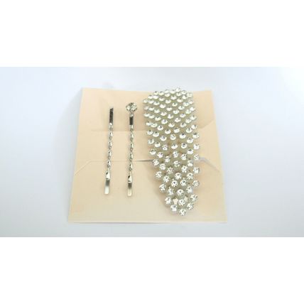 Crystal snap clip hair barrette with bobby pins for fine thin hair