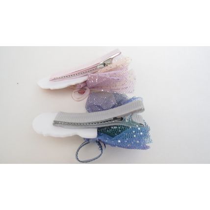 Two childrens princess fairy tale doll dress alligator hair clip barrettes