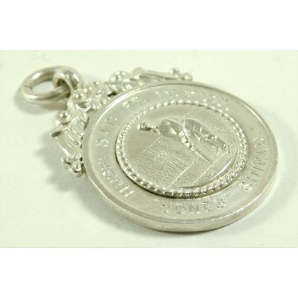 Vintage Sterling Silver Pocket Watch Albert Chain Fob Medal GWR Cricket Club