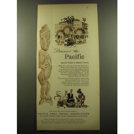 1959 Pacific Area Travel Association Ad - Discover the Pacific